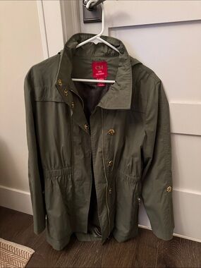 CM Milano Olive Utility Jacket with Gold Hardware